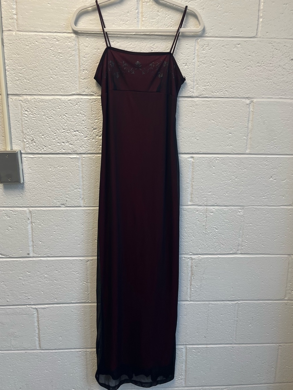 Candy Rocket Vintage 90s Y2K Black & Red Maxi Slip Dress Sz. M - Picture 2 of 11